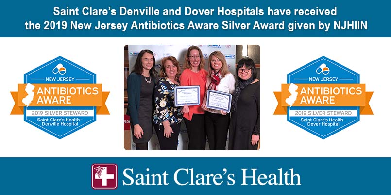 New Jersey Improvement and Innovation Network Awards Saint Clare’s Denville and Dover Hospitals 2019 Silver Award for Protecting Patients