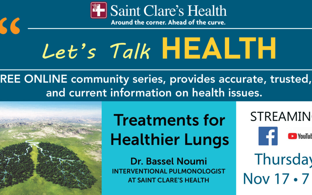 Saint Clare’s Health Talks Treatments For Healthier Lungs
